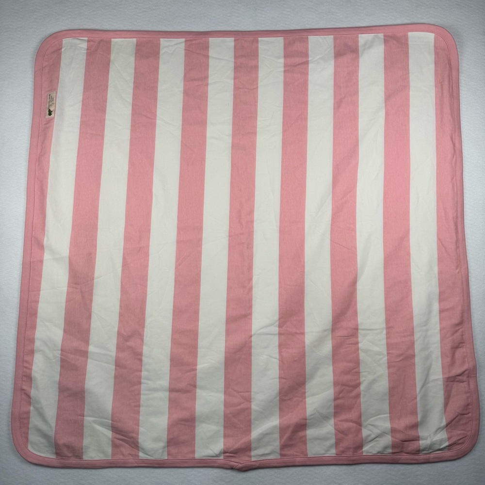 Monica + Andy Pink White Striped Organic Cotton Baby Home Blanket E7